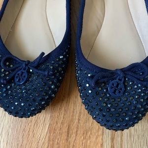 Tory Burch, blue suede ballet flats, size 6